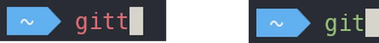 Zsh syntax highlighting이 적용된 터미널 입력 예시